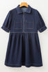 'Zadie' Puff Sleeve Denim Mini Dress - Celes Fashion
